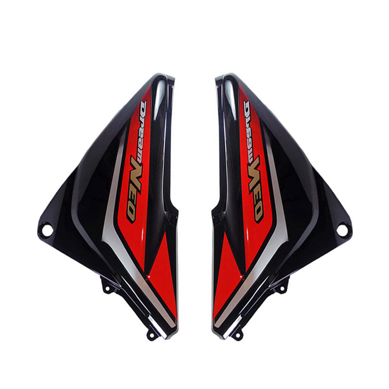 TAPAS LATERALES DREAM NEO 110 NEGRO STICKER ROJO KANUNI