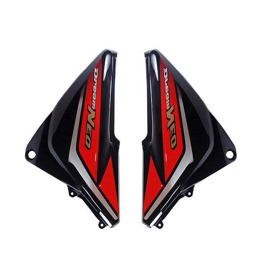 TAPAS LATERALES DREAM NEO 110 NEGRO STICKER ROJO KANUNI