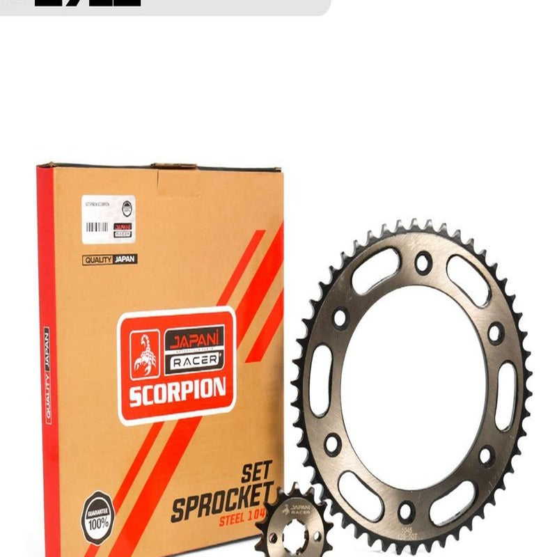 PLATO PIÑON HONDA BROS/XR 150 50T/14T ACERADO DORADO JAPAN SCORPION