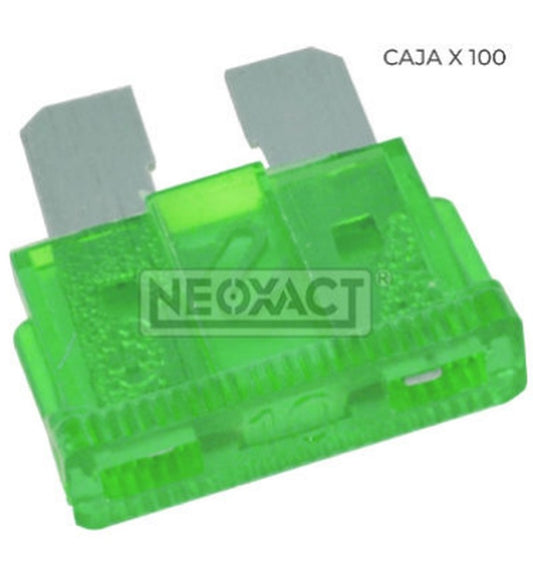 FUSIBLE CUDRADO 12V 30 AMPERIOS VERDE NEOXACT